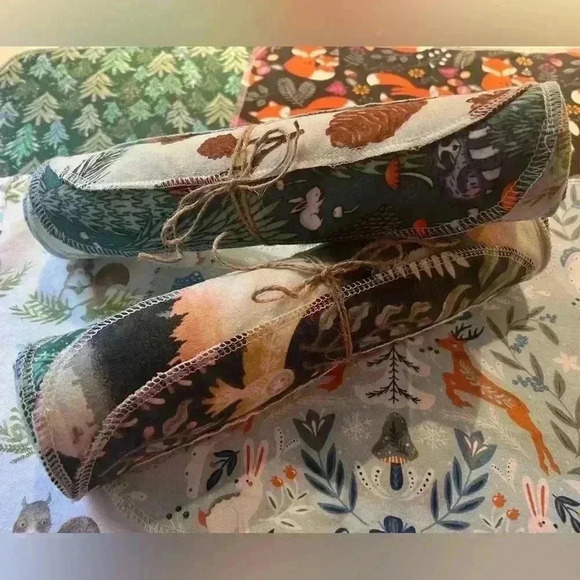 Unpaper Towels Flannel Towels‎ Reusable Napkins Handmade NEW NWT Woodland - Picture 6 of 16